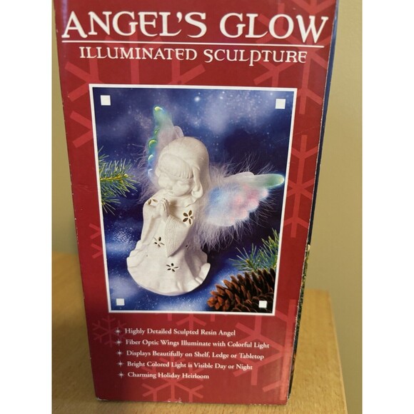 Angel's Glow Illuminated Sculpture Angel w/Wings-Christmas- Colorful -NIB- - Picture 2 of 10